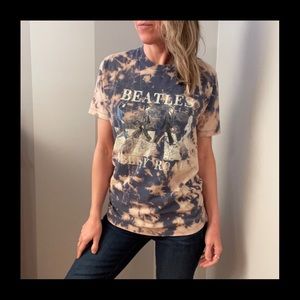 THE BEATLES Abbey Road Vintage Tie Dye Concert T-Shirt